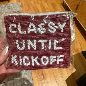 Beaded 'Classy Until Kickoff' Coin purse